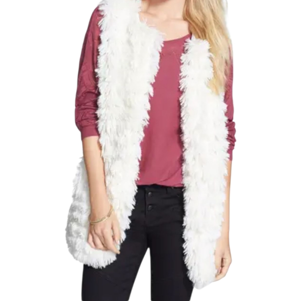 Jolt Ivory White Fur Vest